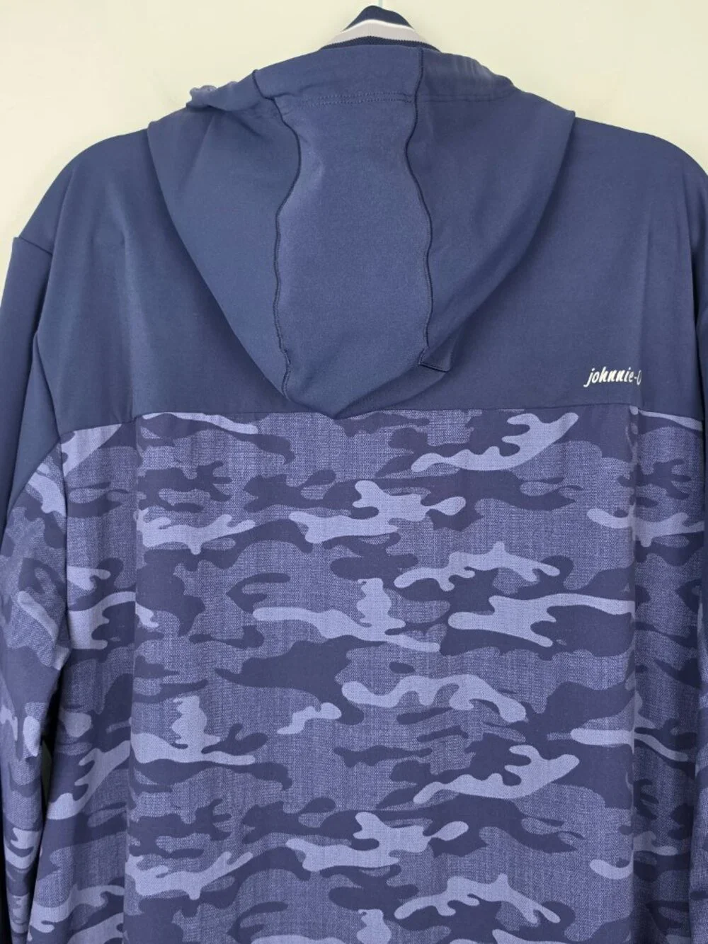 Johnnie-O Callahan Hooded Performance Camo Jacket Nylon Navy Blue Size XXL